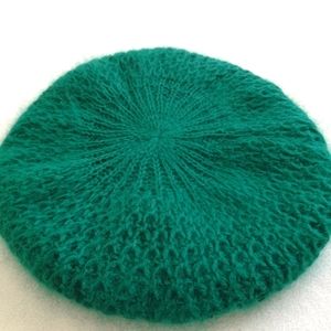 Green Angora Beret